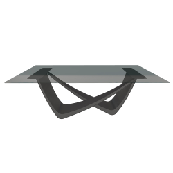 BONTEMPI table fixe rectangulaire avec structure anthracite BACH 53.80 200x100 cm