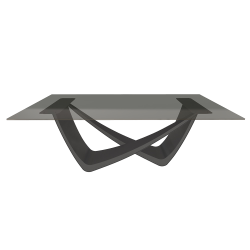BONTEMPI table fixe rectangulaire avec structure anthracite BACH 53.80 200x100 cm