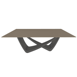 BONTEMPI table fixe rectangulaire avec structure anthracite BACH 53.80 200x100 cm
