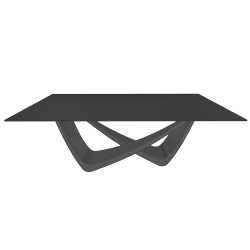 BONTEMPI table fixe rectangulaire avec structure anthracite BACH 53.80 200x100 cm