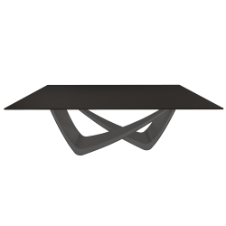 BONTEMPI table fixe rectangulaire avec structure anthracite BACH 53.80 200x100 cm