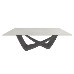 BONTEMPI table fixe rectangulaire avec structure anthracite BACH 53.80 200x100 cm