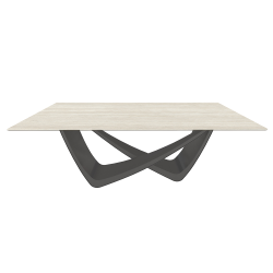 BONTEMPI table fixe rectangulaire avec structure anthracite BACH 53.80 200x100 cm