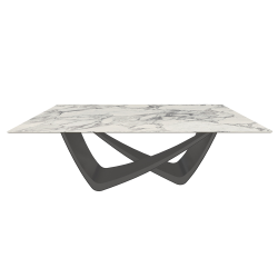 BONTEMPI table fixe rectangulaire avec structure anthracite BACH 53.80 200x100 cm