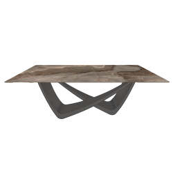 BONTEMPI table fixe rectangulaire avec structure anthracite BACH 53.80 200x100 cm