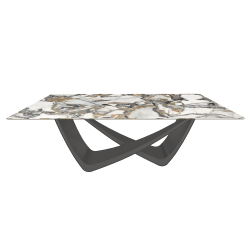 BONTEMPI table fixe rectangulaire avec structure anthracite BACH 53.80 200x100 cm