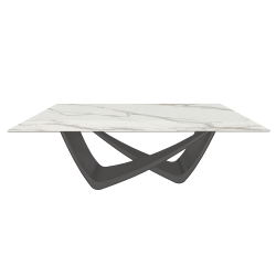 BONTEMPI table fixe rectangulaire avec structure anthracite BACH 53.80 200x100 cm