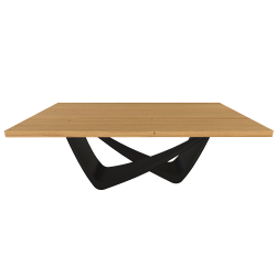 BONTEMPI table fixe rectangulaire avec structure noire matte BACH 53.80 200x100 cm