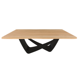 BONTEMPI table fixe rectangulaire avec structure noire matte BACH 53.80 200x100 cm