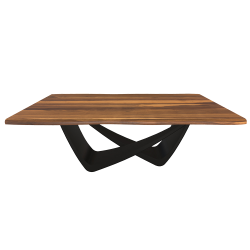 BONTEMPI table fixe rectangulaire avec structure noire matte BACH 53.80 200x100 cm