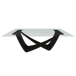 BONTEMPI table fixe rectangulaire avec structure noire matte BACH 53.80 200x100 cm