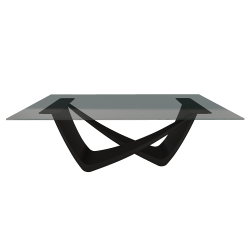 BONTEMPI table fixe rectangulaire avec structure noire matte BACH 53.80 200x100 cm