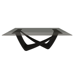 BONTEMPI table fixe rectangulaire avec structure noire matte BACH 53.80 200x100 cm