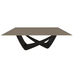 BONTEMPI table fixe rectangulaire avec structure noire matte BACH 53.80 200x100 cm