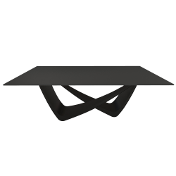 BONTEMPI table fixe rectangulaire avec structure noire matte BACH 53.80 200x100 cm