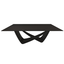 BONTEMPI table fixe rectangulaire avec structure noire matte BACH 53.80 200x100 cm