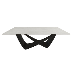 BONTEMPI table fixe rectangulaire avec structure noire matte BACH 53.80 200x100 cm