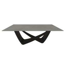 BONTEMPI table fixe rectangulaire avec structure noire matte BACH 53.80 200x100 cm