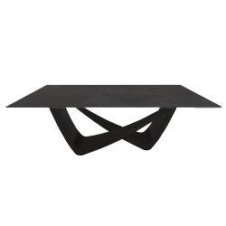 BONTEMPI table fixe rectangulaire avec structure noire matte BACH 53.80 200x100 cm