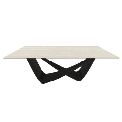 BONTEMPI table fixe rectangulaire avec structure noire matte BACH 53.80 200x100 cm