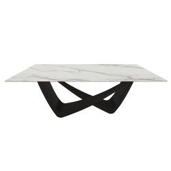 BONTEMPI table fixe rectangulaire avec structure noire matte BACH 53.80 200x100 cm