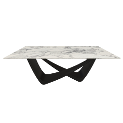 BONTEMPI table fixe rectangulaire avec structure noire matte BACH 53.80 200x100 cm