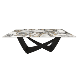 BONTEMPI table fixe rectangulaire avec structure noire matte BACH 53.80 200x100 cm