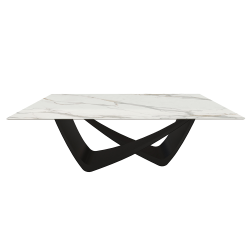 BONTEMPI table fixe rectangulaire avec structure noire matte BACH 53.80 200x100 cm