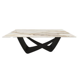 BONTEMPI table fixe rectangulaire avec structure noire matte BACH 53.80 200x100 cm