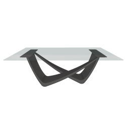 BONTEMPI table fixe rectangulaire avec structure anthracite BACH 53.80 200x100 cm