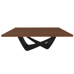 BONTEMPI table fixe rectangulaire avec structure noire matte BACH 53.80 200x100 cm