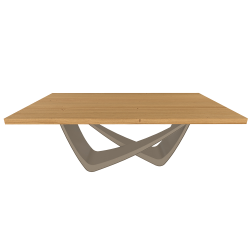 BONTEMPI table fixe rectangulaire avec structure sable BACH 53.80 200x100 cm