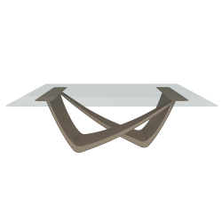 BONTEMPI table fixe rectangulaire avec structure sable BACH 53.80 200x100 cm