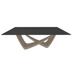 BONTEMPI table fixe rectangulaire avec structure sable BACH 53.80 200x100 cm