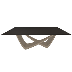 BONTEMPI table fixe rectangulaire avec structure sable BACH 53.80 200x100 cm