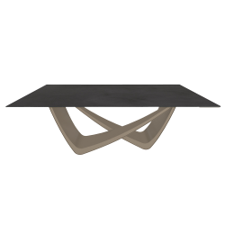 BONTEMPI table fixe rectangulaire avec structure sable BACH 53.80 200x100 cm