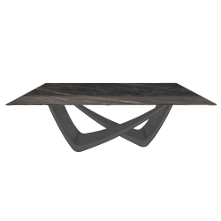 BONTEMPI table fixe rectangulaire avec structure anthracite BACH 53.80 200x100 cm