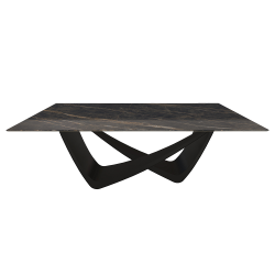 BONTEMPI table fixe rectangulaire avec structure noire matte BACH 53.80 200x100 cm