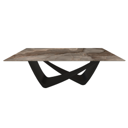 BONTEMPI table fixe rectangulaire avec structure noire matte BACH 53.80 200x100 cm