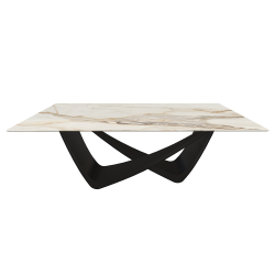 BONTEMPI table fixe rectangulaire avec structure noire matte BACH 53.80 200x100 cm
