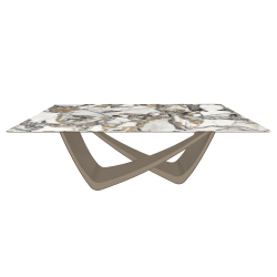 BONTEMPI table fixe rectangulaire avec structure sable BACH 53.80 200x100 cm