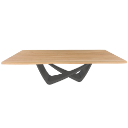 BONTEMPI table fixe rectangulaire avec structure anthracite BACH 53.82 250x100 cm