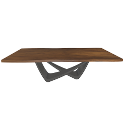 BONTEMPI table fixe rectangulaire avec structure anthracite BACH 53.82 250x100 cm