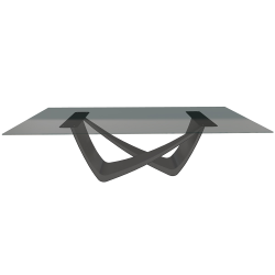 BONTEMPI table fixe rectangulaire avec structure anthracite BACH 53.82 250x100 cm