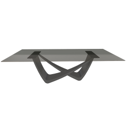 BONTEMPI table fixe rectangulaire avec structure anthracite BACH 53.82 250x100 cm