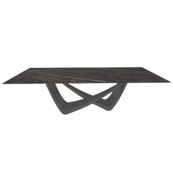 BONTEMPI table fixe rectangulaire avec structure anthracite BACH 53.82 250x100 cm