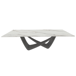 BONTEMPI table fixe rectangulaire avec structure anthracite BACH 53.82 250x100 cm