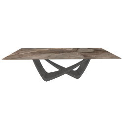 BONTEMPI table fixe rectangulaire avec structure anthracite BACH 53.82 250x100 cm