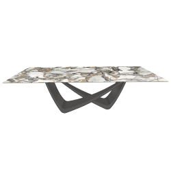 BONTEMPI table fixe rectangulaire avec structure anthracite BACH 53.82 250x100 cm