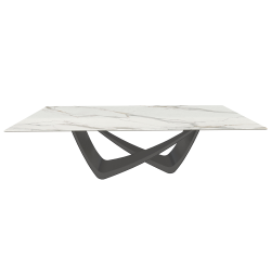 BONTEMPI table fixe rectangulaire avec structure anthracite BACH 53.82 250x100 cm